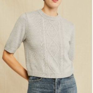 Amour Vert Jude Short Sleeve 100% Merino Wool Sweater Size L